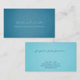 Modern Elegant Turquoise Teal Christian Counselor Business Card