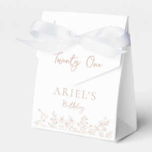 Modern elegant twenty one birthday floral  favor boxes