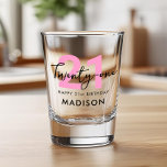 Modern Elegant Twenty One Pink 21st Birthday Shot Glass<br><div class="desc">Modern Elegant Script 21st Birthday Shot Glass</div>