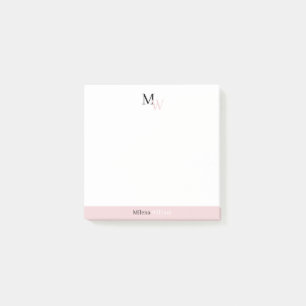 Modern Elegant Two Tone Monogram Post-it Notes