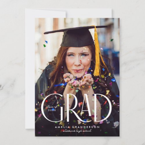 Modern Elegant Type Photo Graduation Invitation