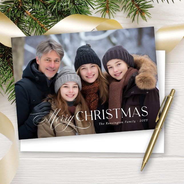 Modern Elegant Typography Christmas Holiday Photo (Modern Elegant Christmas Cards)