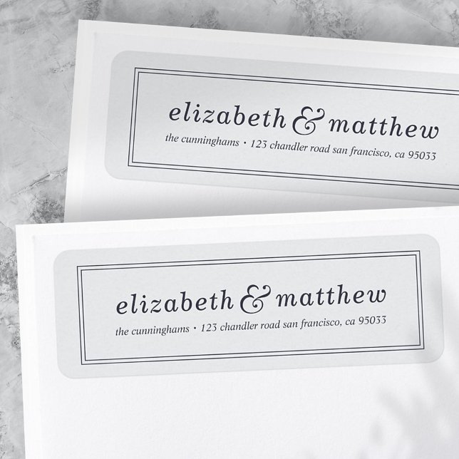 Modern Elegant Typography Framed Return Address Label (Creator Uploaded)