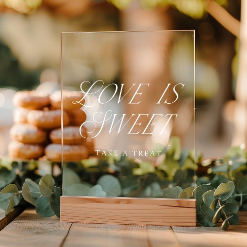 Modern Elegant Typography Love is Sweet Acrylic Sign