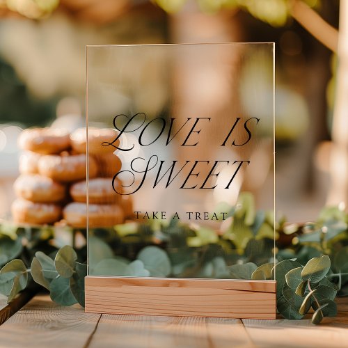 Modern Elegant Typography Love is Sweet Acrylic Sign