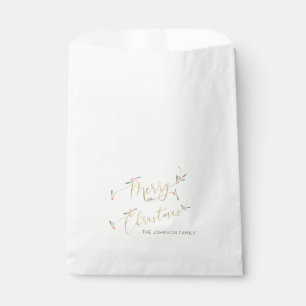 Modern Elegant Typography Merry Christmas Treat Favor Bag