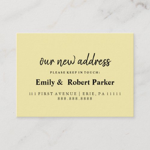 Modern Elegant Typography New Address Enclosure Card