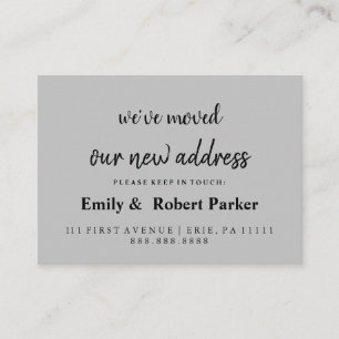 Modern Elegant Typography New Address Enclosure Card