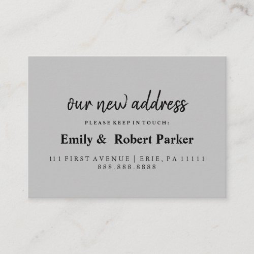 Modern Elegant Typography New Address Enclosure Card