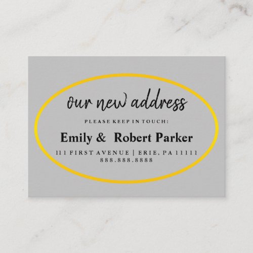 Modern Elegant Typography New Address Enclosure Card