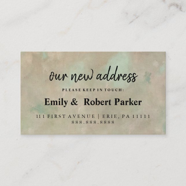 Modern Elegant Typography New Address Insert (Front)