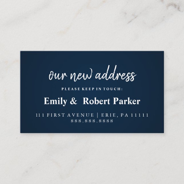 Modern Elegant Typography New Address Insert (Front)