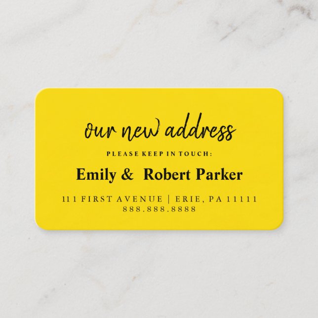 Modern Elegant Typography New Address Insert (Front)
