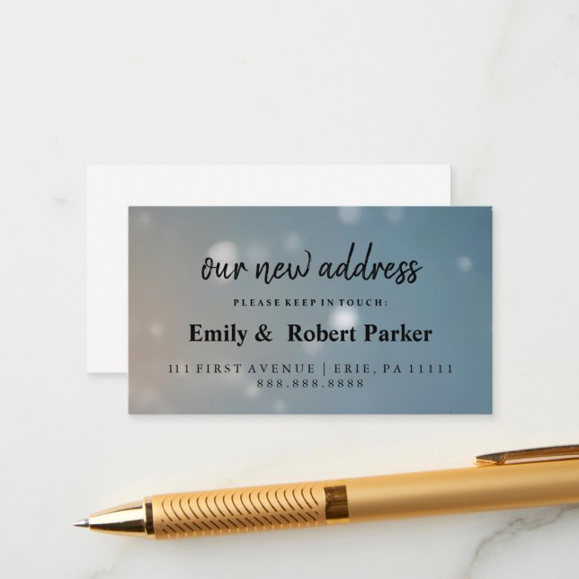 Modern Elegant Typography New Address Insert (Front/Back In Situ)