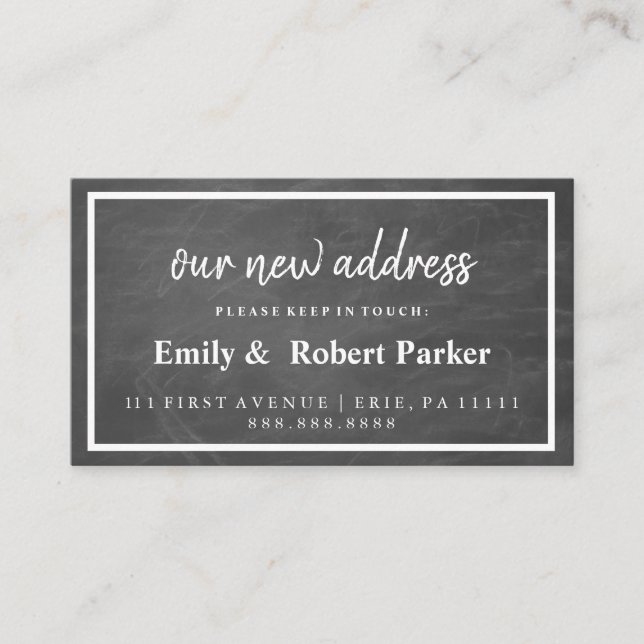 Modern Elegant Typography New Address Insert (Front)