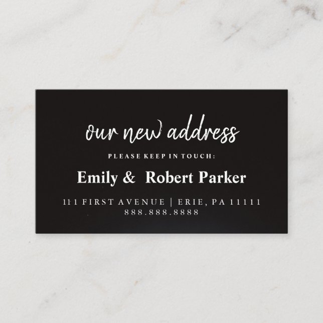 Modern Elegant Typography New Address Insert (Front)