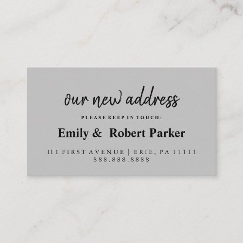 Modern Elegant Typography New Address Insert