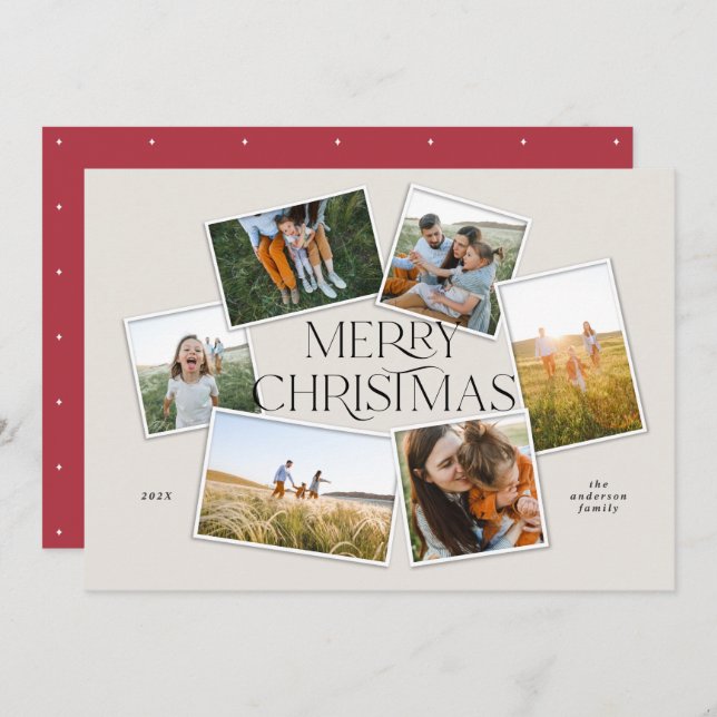 Modern elegant typography red joyful Christmas (Front/Back)