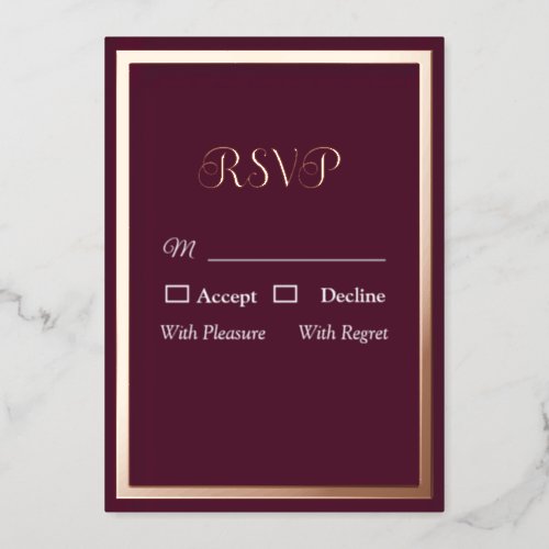 Modern Elegant Typography Rose Gold RSVP Card