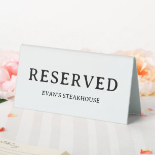 Modern Elegant Typography Simple Clean Reserved Table Tent