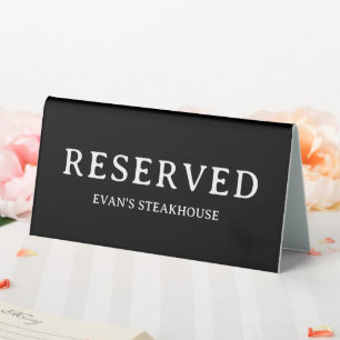 Modern Elegant Typography Simple Clean Reserved Table Tent