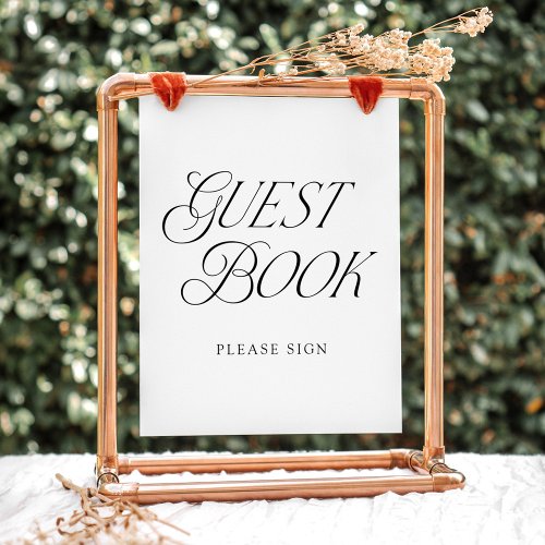 Modern Elegant Typography Wedding Guest Book Sign