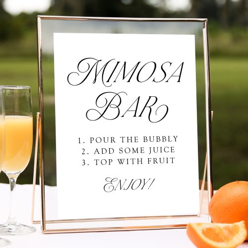 Modern Elegant Typography Wedding Mimosa Bar Sign