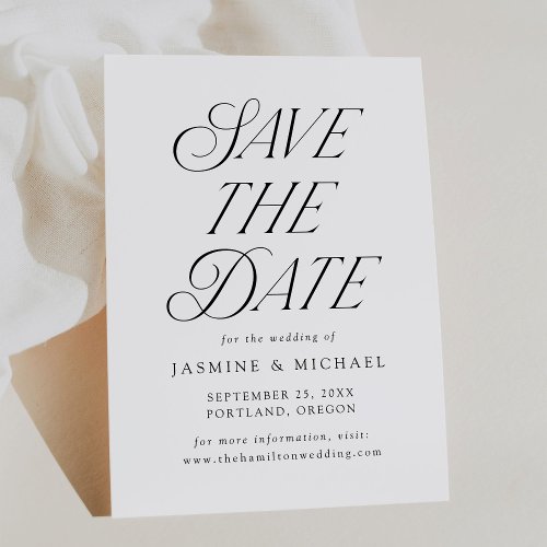 Modern Elegant Typography Wedding Save The Date