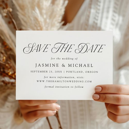 Modern Elegant Typography Wedding Save The Date