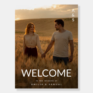 Modern Elegant Typography Wedding Welcome Sign