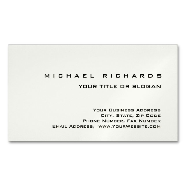 Modern Elegant Unique Plain  Business Card Magnet (Front)