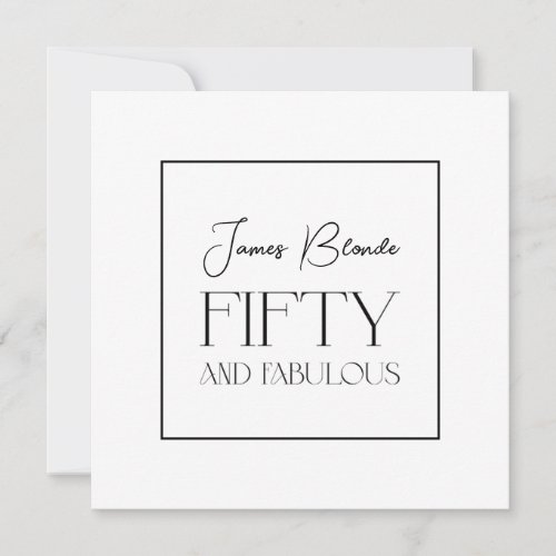 Modern Elegant Unisex Fiftieth Birthday Party Invitation