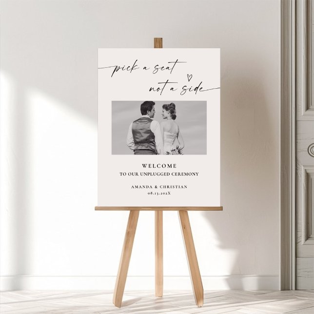 Modern Elegant Unplugged Ceremony Wedding Sign (Creator Uploaded)