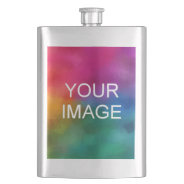 Modern Elegant Upload Your Image Photo Or Logo Flask at Zazzle