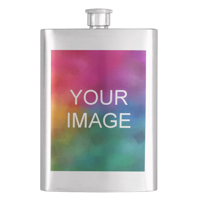 Modern Elegant Upload Your Image Photo Or Logo Flask (Front)