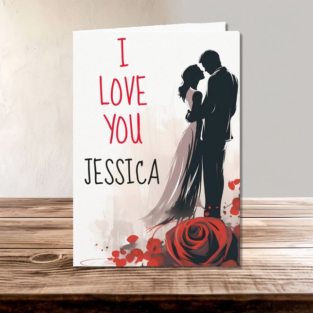 Modern Elegant Valentine I Love You Couple Card (Creator Uploaded)