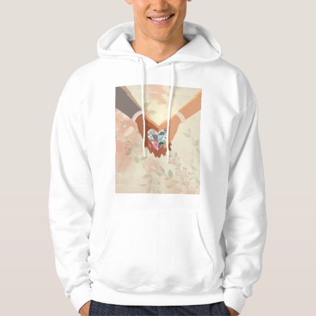 Modern Elegant Valentine’s Day Romantic Love Desig Hoodie (Front)