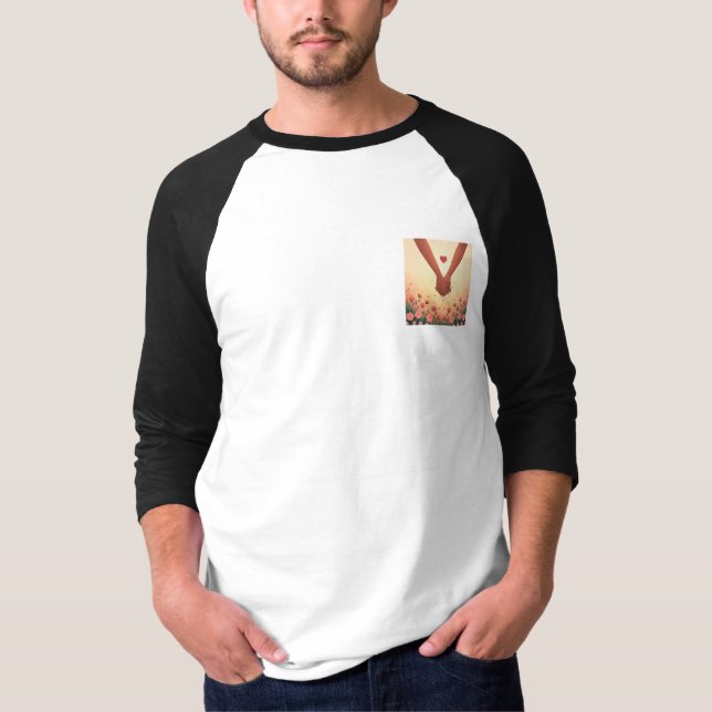 Modern Elegant Valentine’s Day Romantic Love Desig T-Shirt (Front)