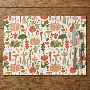 Modern Elegant Vegetarian Vegetable Herbs Pattern Placemat