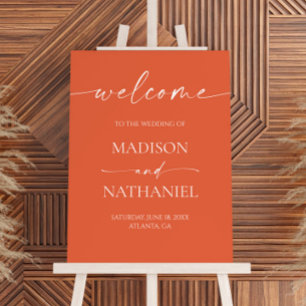 Modern Elegant Verona Sunset Wedding Welcome Sign