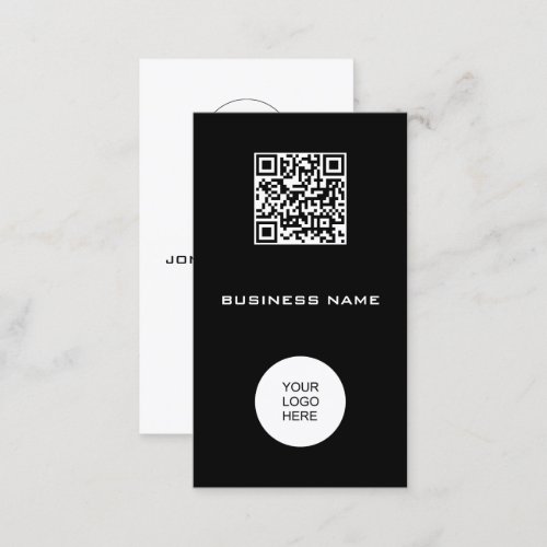 Modern Elegant Vertical Template Barcode QR Code Business Card