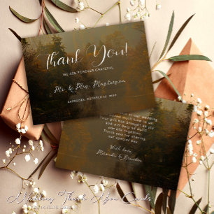 Modern Elegant Vintage Rustic Fall Wedding Thank You Card