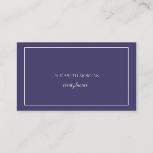 Modern Elegant Violet Simple Minimalist Frame Business Card