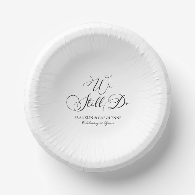 Modern Elegant Vow Renewal Anniversary Paper Bowls (Front)