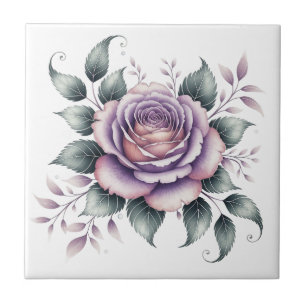 Modern elegant watercolor beautiful lavender rose ceramic tile