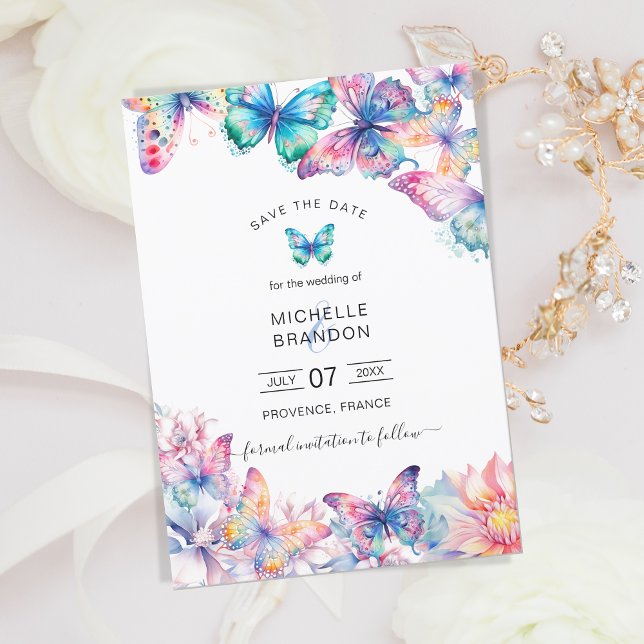 Modern Elegant Watercolor Butterfly Wildflower Invitation (Creator Uploaded)
