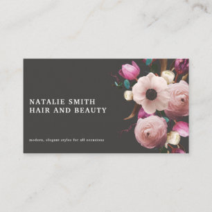 Modern elegant watercolor floral business card