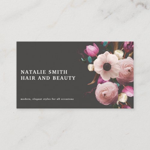 Modern elegant watercolor floral  business card