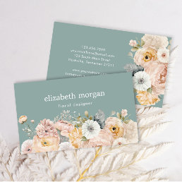 Modern Elegant Watercolor Floral Business Card