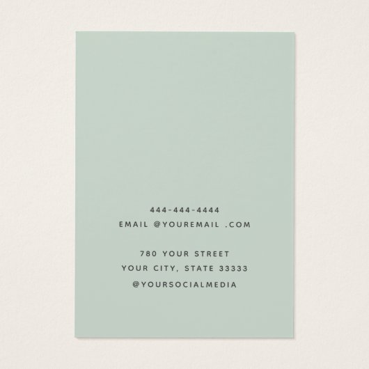 Modern Elegant watercolor floral display card  (Back)